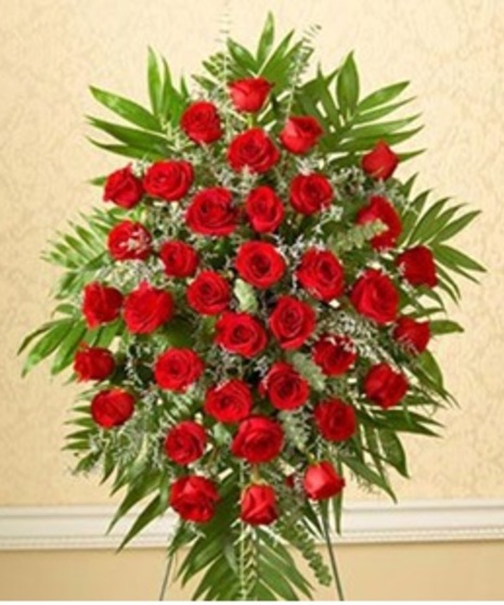 All Red Rose Easel Spray