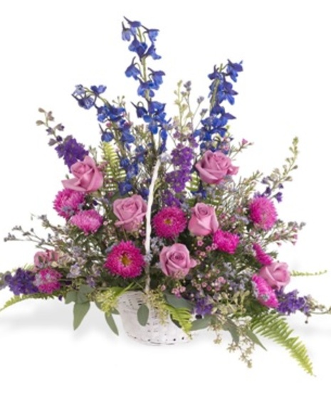 Purple and Blue Sympathy Arrangement