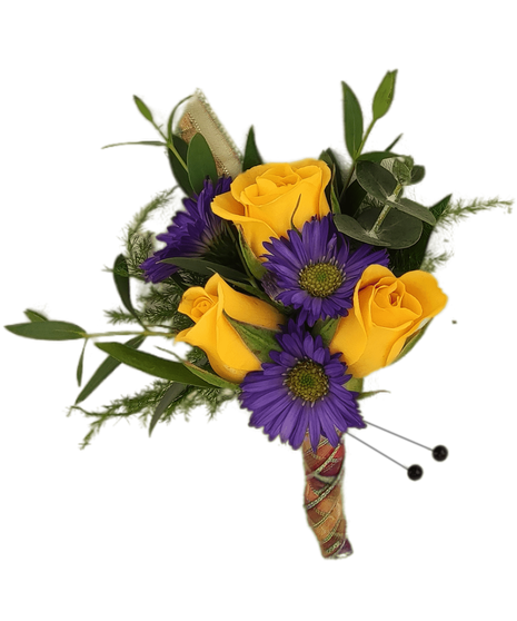 Triple Yellow Bloom Boutonniere